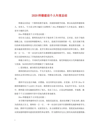 2020师德建设个人年度总结 