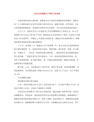 企业纳税大户年终工作总结