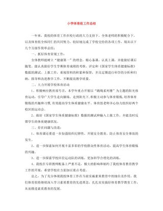 小学体育组工作总结