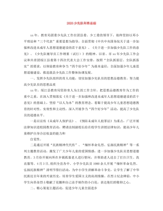 2020少先队年终总结 