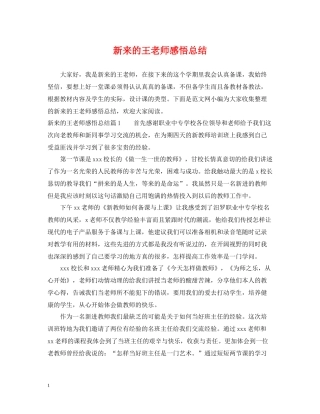 新来的王老师感悟总结