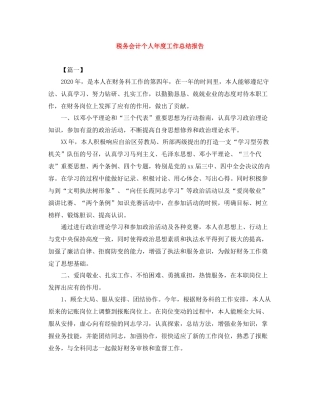 税务会计个人年度工作总结报告