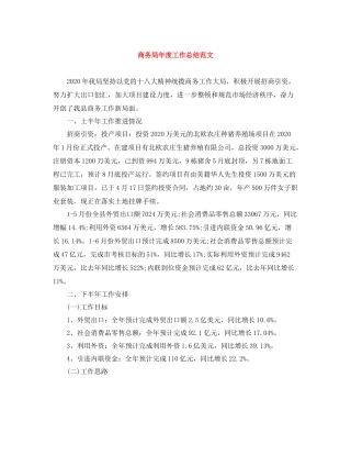 商务局年度工作总结范文