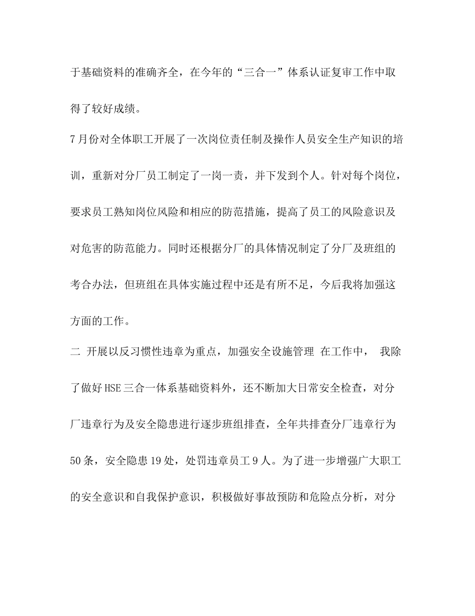 【HSE个人工作总结范文汇编】个人工作总结范文_第2页