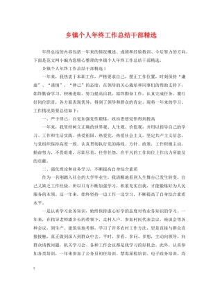 乡镇个人年终工作总结干部精选