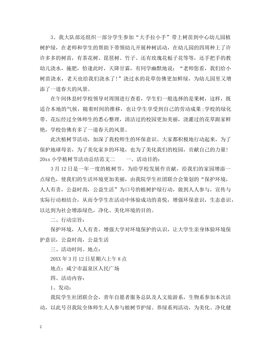 2020小学植树节活动总结 _第2页