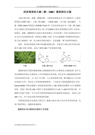 经济高效的大麻二酚CBD提取纯化方案
