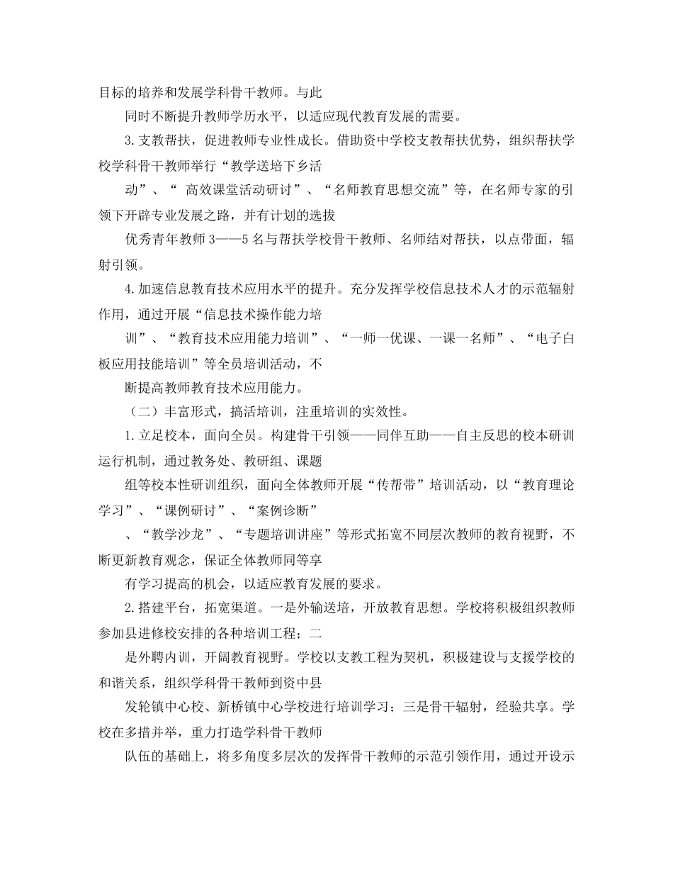 2020小学教师培训计划开头语 _第2页