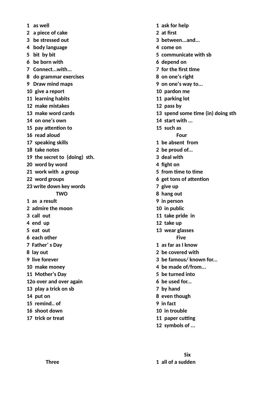 九年级词组复习学生用_第1页