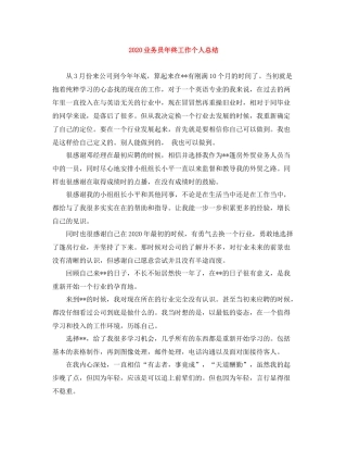 业务员年终工作个人总结