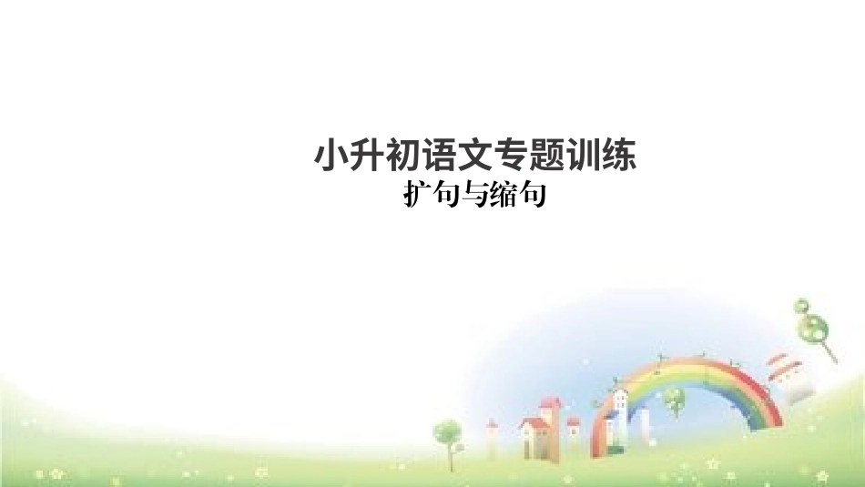 【小升初】语文总复习课件-第六章扩句与缩句专题训练｜全国通用(共25张PPT)_第1页