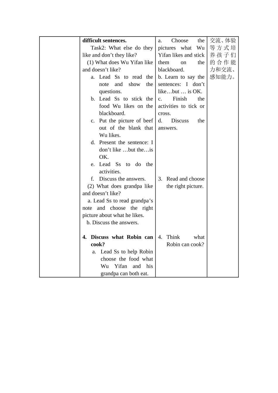 五年级英语上册Unit3单元教案（英文）_第3页