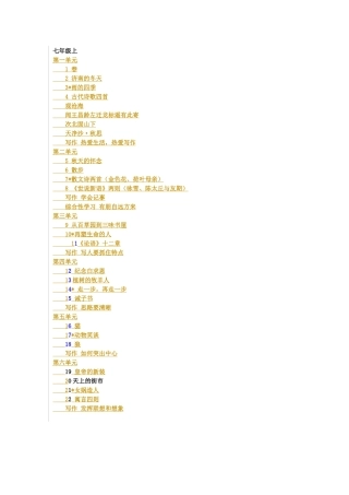 初中语文教材目录