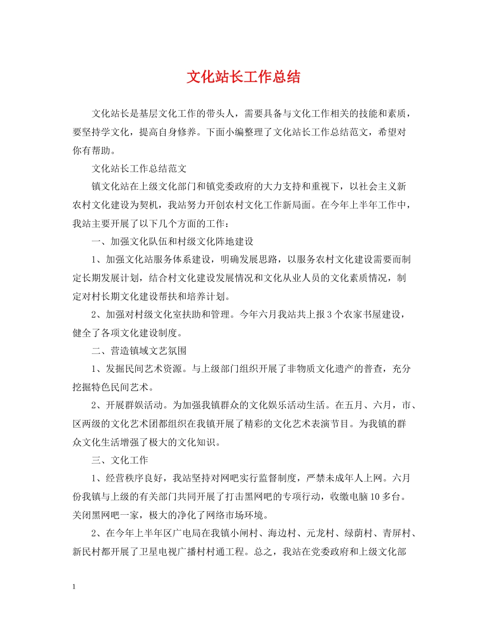 文化站长工作总结_第1页