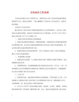 文化站长工作总结