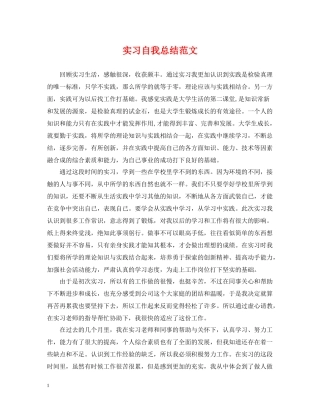 实习自我总结范文2