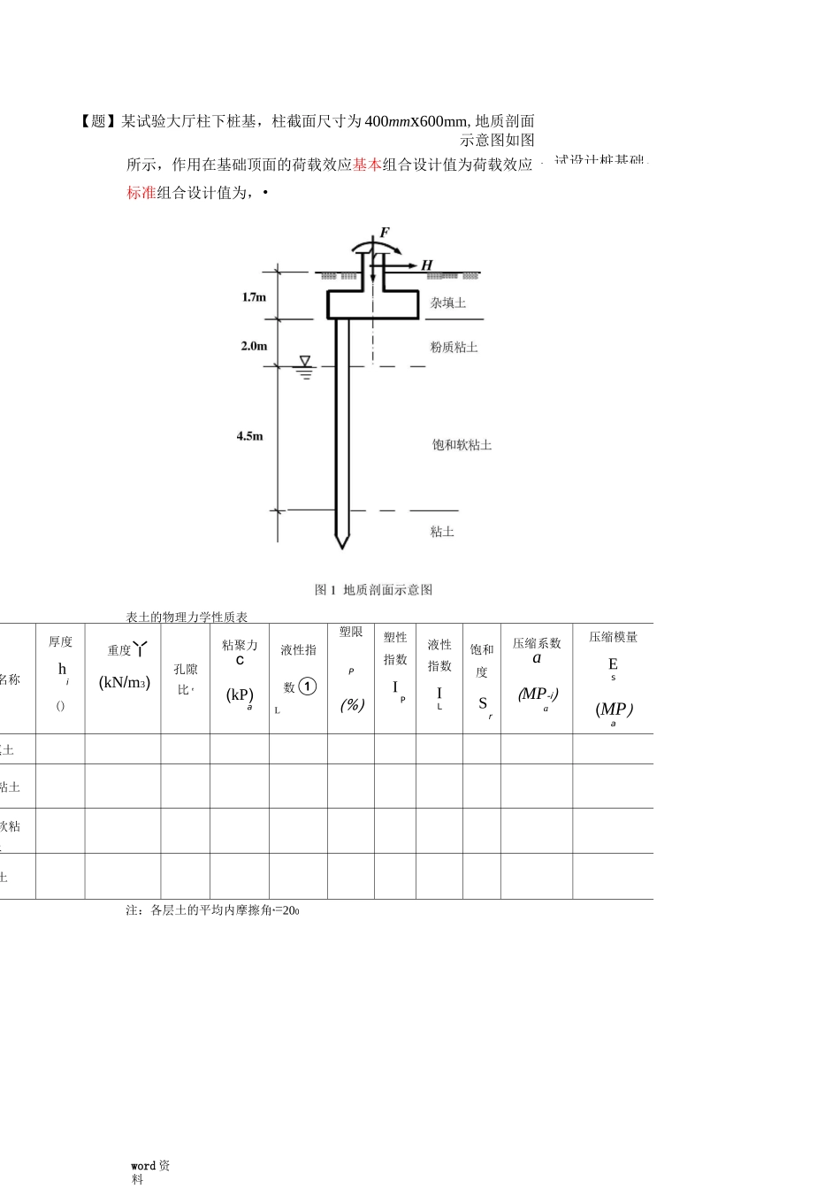 桩基础课程设计计算书_第1页
