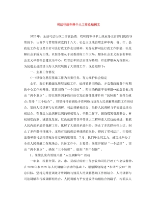 司法行政年终个人工作总结例文