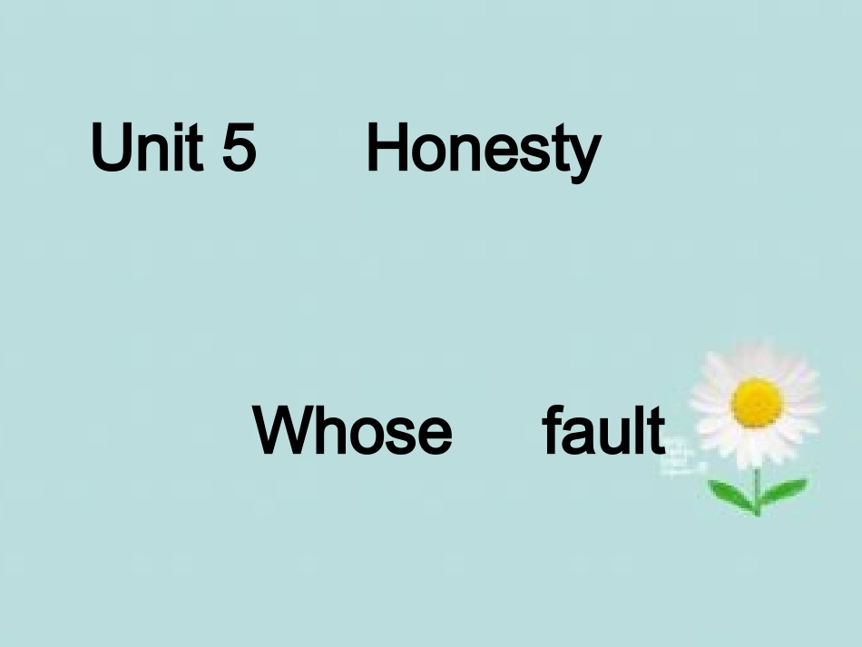 职高英语unit5_Honesty_第1页