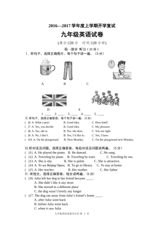 仁爱英语八年级下册复试题