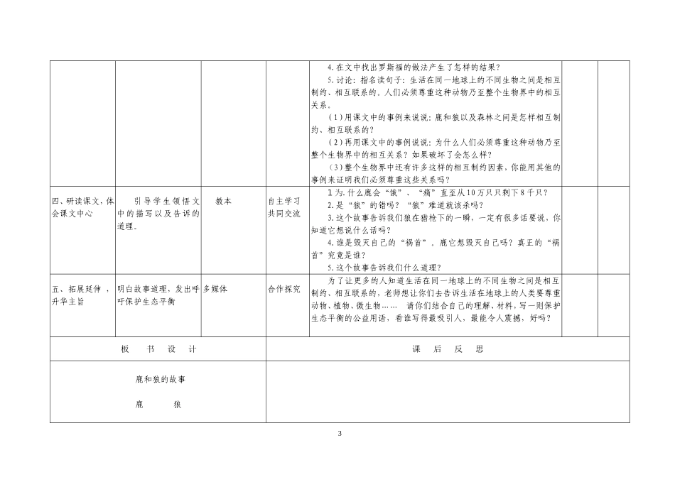 《14鹿和狼的故事》备课方案_第3页