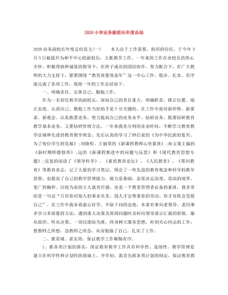 2020小学业务副校长年度总结 