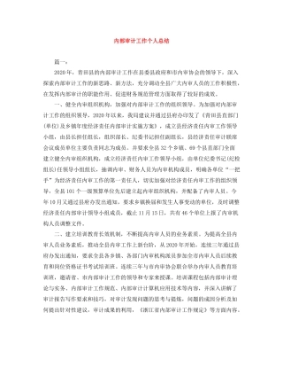 内部审计工作个人总结