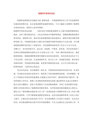新教师年度培训总结