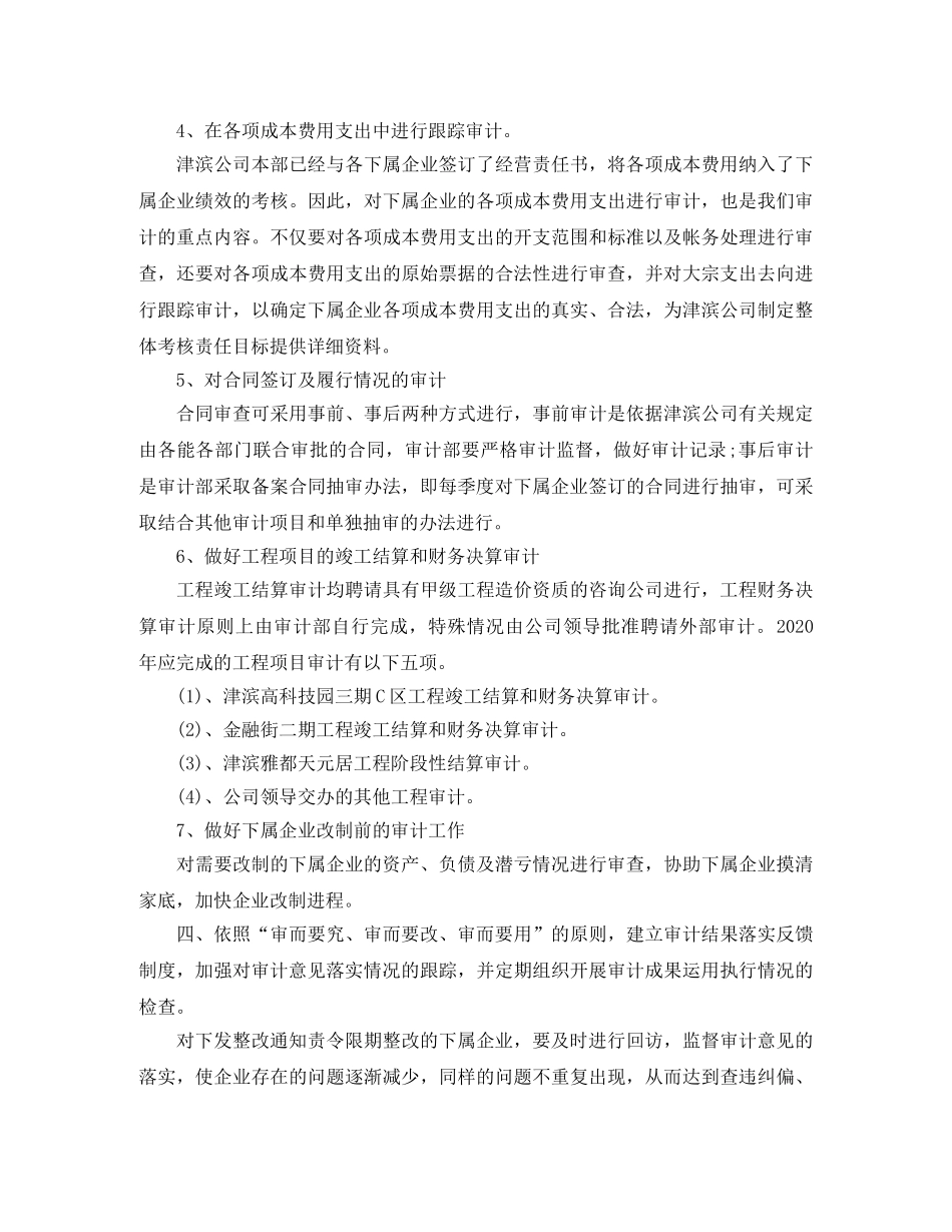 2020审计部工作计划表格 _第3页