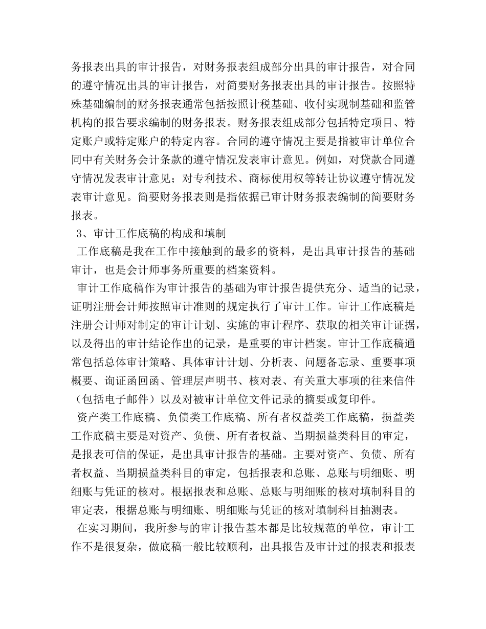 2020审计专业顶岗实习报告总结三篇 _第3页