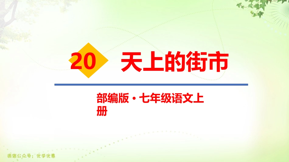 七上课件20天上的街市_第1页