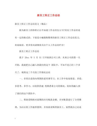 新员工转正工作总结22