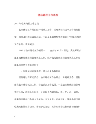 临床路径工作总结2