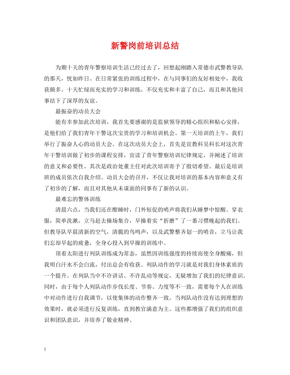 新警岗前培训总结_第1页