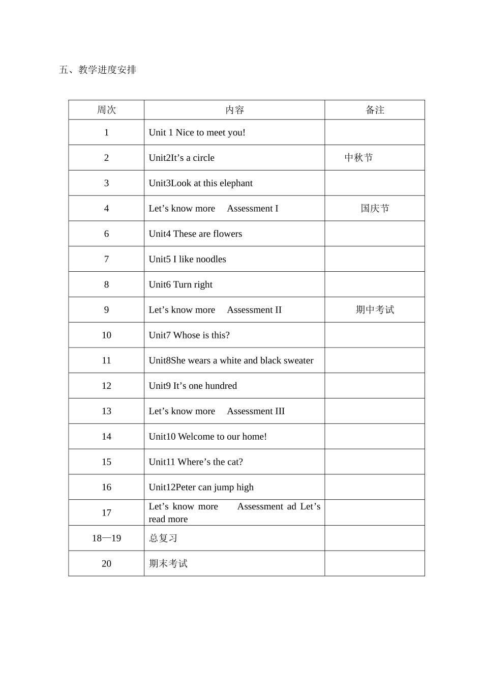 湘少版四年级上册英语教学计划_第3页