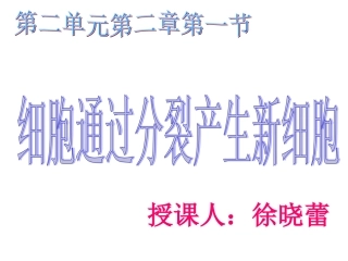 第一节细胞通过分裂产生新细胞