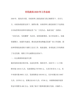 市民政局年工作总结