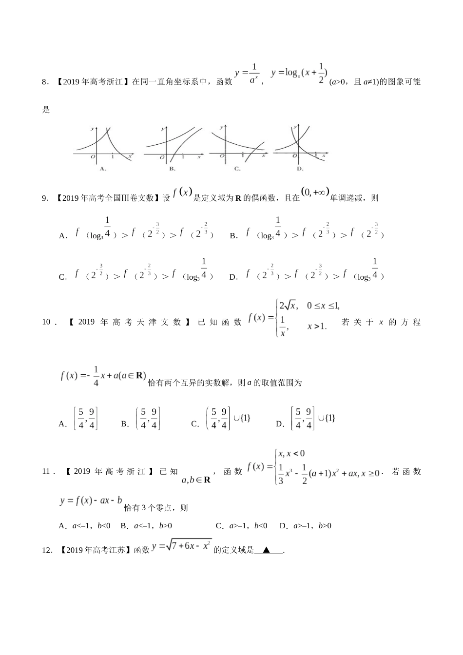 专题02函数的概念与基本初等函数I_第2页