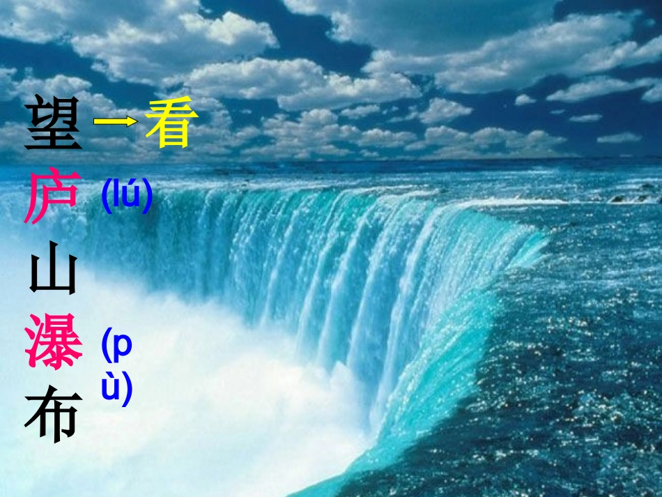 古诗两首-望庐山瀑布_PPT课件_第2页