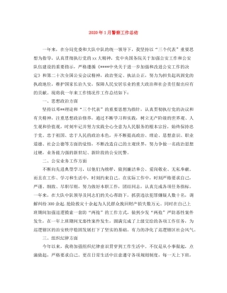 2020年1月警察工作总结