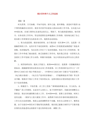 统计员年终个人工作总结