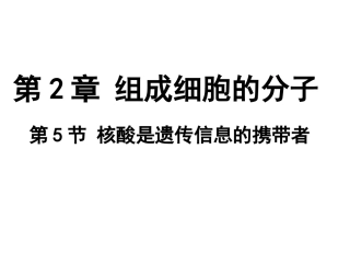 核酸是遗传信息的携带者