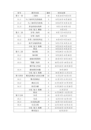 八上教学进度
