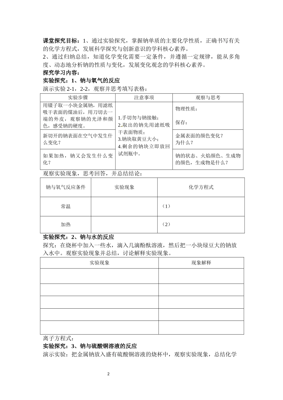 钠：第二章第一节(第一课时)_第2页
