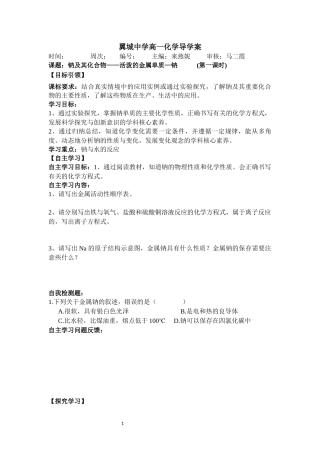 钠：第二章第一节(第一课时)