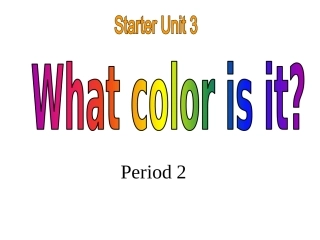 预备篇UNIT3第二课时课件
