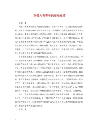 争做六有青年的活动总结