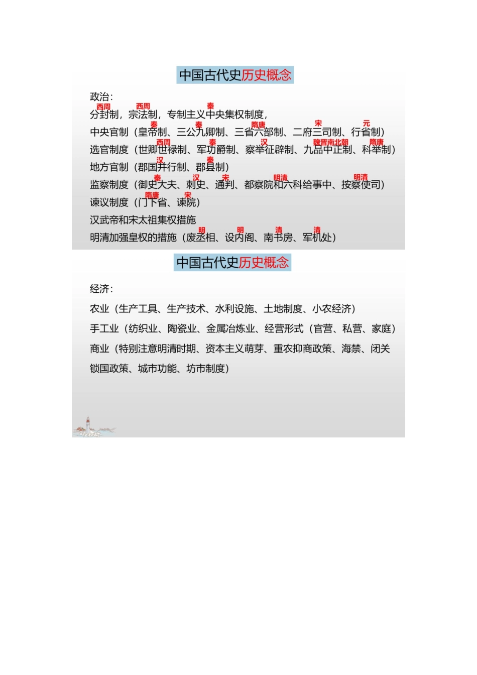 历史干货高中历史重要历史概念与时间梳理_第2页