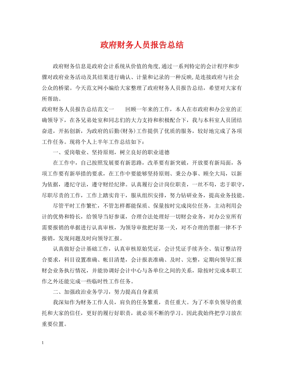 政府财务人员报告总结_第1页