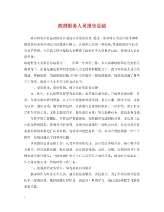 政府财务人员报告总结
